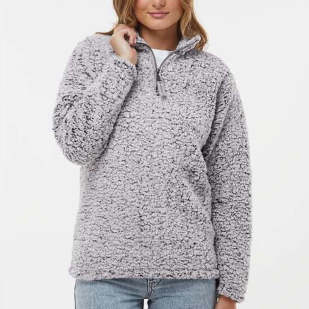 Dylan Grey Sherpa Quarter Zip Jacket